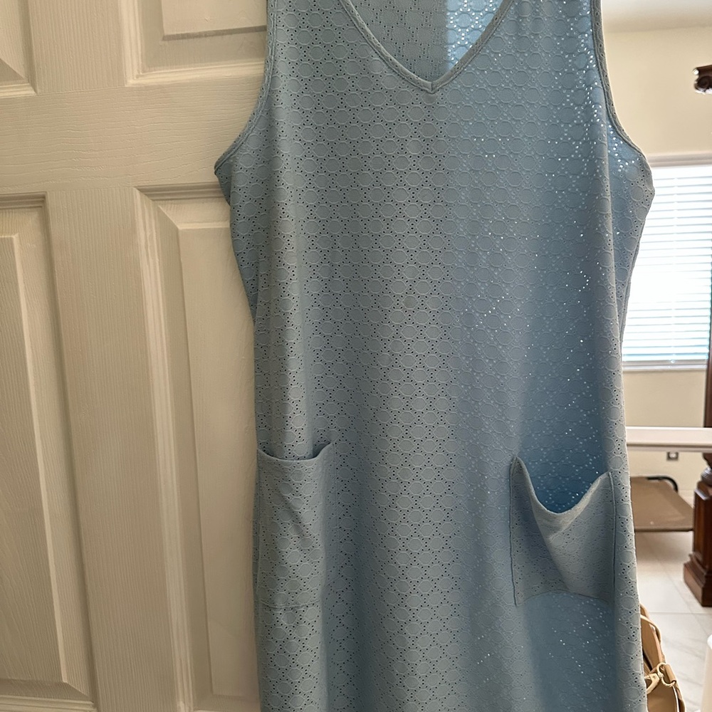 Elegant Blue Sleeveless Dress